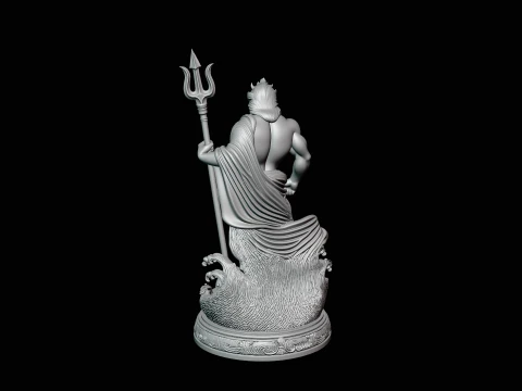 Poseidon with Trident Statue Design 9 - 3D Print Model 3D Print Model