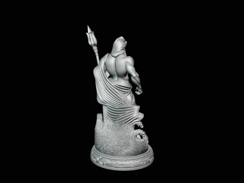Poseidon with Trident Statue Design 9 - 3D Print Model 3D Print Model