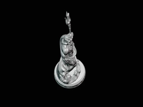 Poseidon with Trident Statue Design 9 - 3D Print Model 3D Print Model