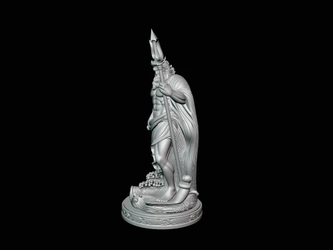 Poseidon with Trident Statue Design 10 - 3D Print Model 3D Print Model