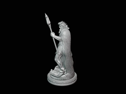 Poseidon with Trident Statue Design 10 - 3D Print Model 3D Print Model