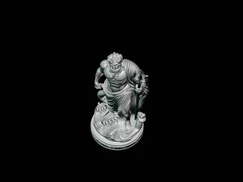 Poseidon with Trident Statue Design 10 - 3D Print Model 3D Print Model