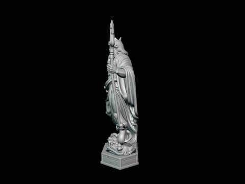 Poseidon with Trident Statue Design 11 - 3D Print Model 3D Print Model