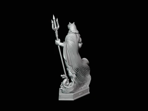 Poseidon with Trident Statue Design 11 - 3D Print Model 3D Print Model