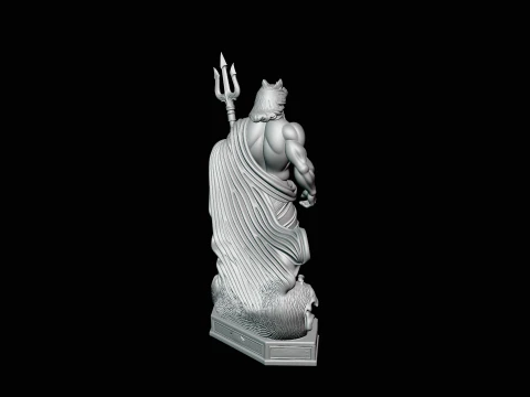 Poseidon with Trident Statue Design 11 - 3D Print Model 3D Print Model