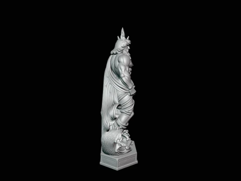 Poseidon with Trident Statue Design 11 - 3D Print Model 3D Print Model