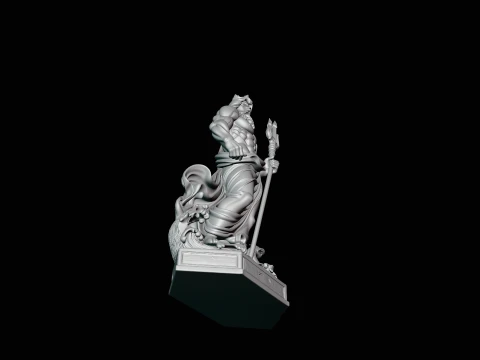 Poseidon with Trident Statue Design 11 - 3D Print Model 3D Print Model