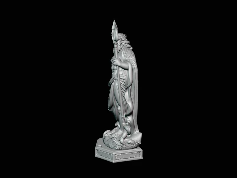 Poseidon with Trident Statue Design 12 - 3D Print Model 3D Print Model
