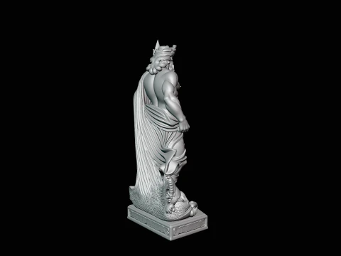 Poseidon with Trident Statue Design 12 - 3D Print Model 3D Print Model