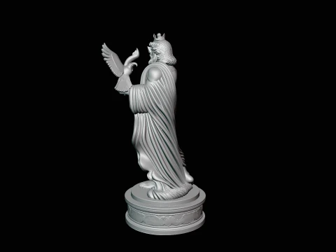 Zeus with Lightning Bolt Statue Design 9 - 3D Print Model 3D Print Model
