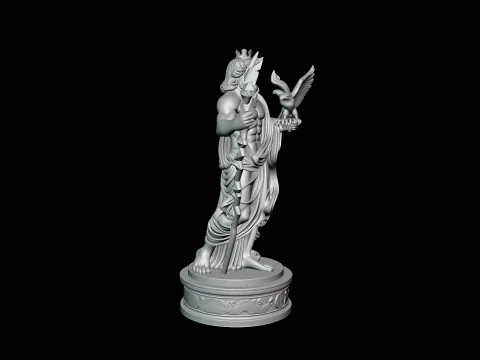 Zeus with Lightning Bolt Statue Design 9 - 3D Print Model 3D Print Model