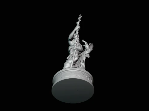 Zeus with Lightning Bolt Statue Design 9 - 3D Print Model 3D Print Model