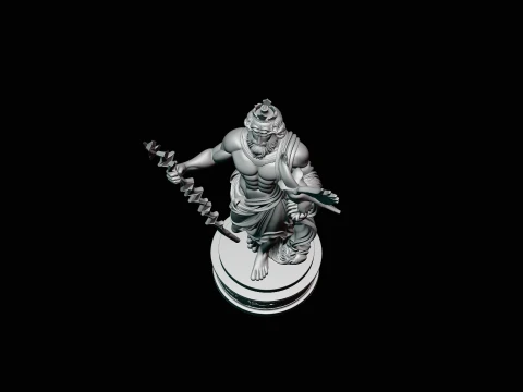 Zeus with Lightning Bolt Statue Design 9 - 3D Print Model 3D Print Model