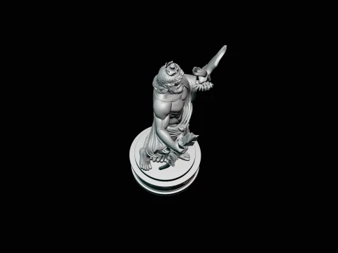 Zeus with Lightning Bolt Statue Design 9 - 3D Print Model 3D Print Model