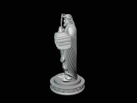 Zeus with Lightning Bolt Statue Design 10 - 3D Print Model 3D Print Model