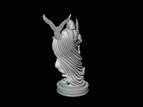 Zeus with Lightning Bolt Statue Design 11 - 3D Print Model 3D Print Model