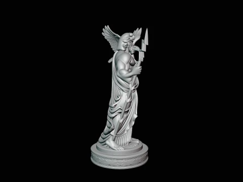 Zeus with Lightning Bolt Statue Design 11 - 3D Print Model 3D Print Model