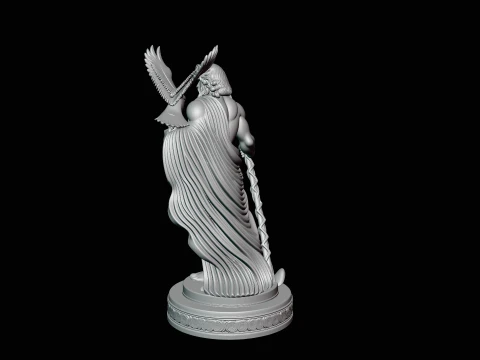 Zeus with Lightning Bolt Statue Design 12 - 3D Print Model 3D Print Model