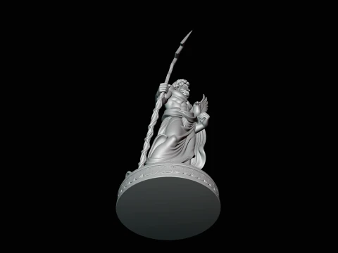 Zeus with Lightning Bolt Statue Design 12 - 3D Print Model 3D Print Model