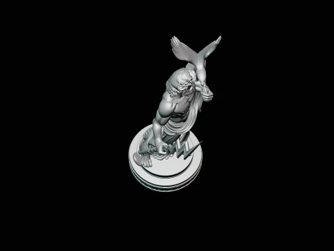Zeus with Lightning Bolt Statue Design 12 - 3D Print Model 3D Print Model