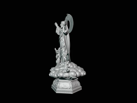 Risen Christ with Angels Statue Design 1 - 3D Print Model 3D Print Model