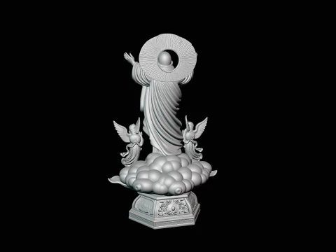 Risen Christ with Angels Statue Design 1 - 3D Print Model 3D Print Model