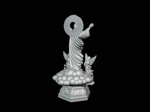 Risen Christ with Angels Statue Design 1 - 3D Print Model 3D Print Model