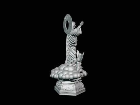 Risen Christ with Angels Statue Design 1 - 3D Print Model 3D Print Model