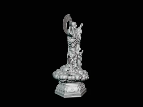 Risen Christ with Angels Statue Design 1 - 3D Print Model 3D Print Model