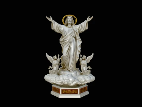Risen Christ with Angels Statue Design 2 - 3D Print Model 3D Print Model
