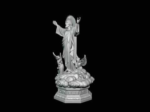 Risen Christ with Angels Statue Design 3 - 3D Print Model 3D Print Model