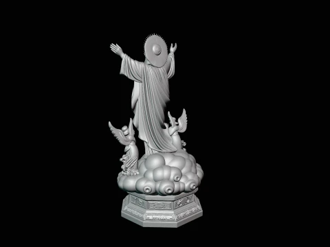 Risen Christ with Angels Statue Design 3 - 3D Print Model 3D Print Model