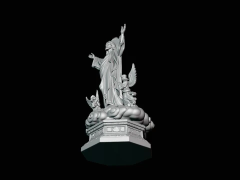Risen Christ with Angels Statue Design 3 - 3D Print Model 3D Print Model