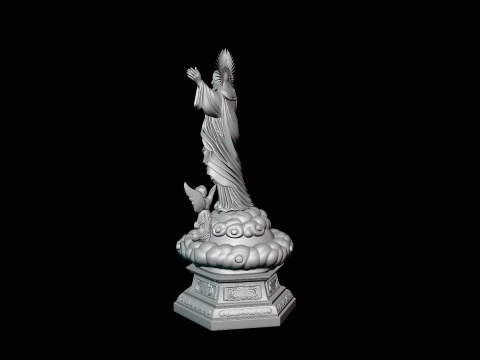 Risen Christ with Angels Statue Design 4 - 3D Print Model 3D Print Model
