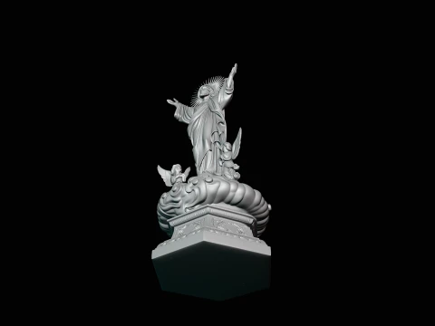 Risen Christ with Angels Statue Design 4 - 3D Print Model 3D Print Model
