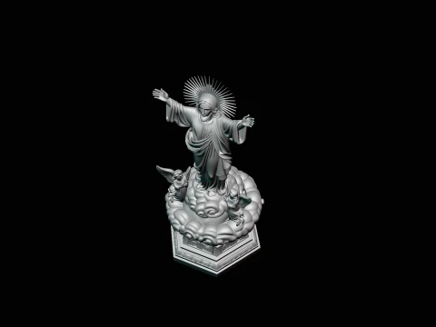 Risen Christ with Angels Statue Design 4 - 3D Print Model 3D Print Model