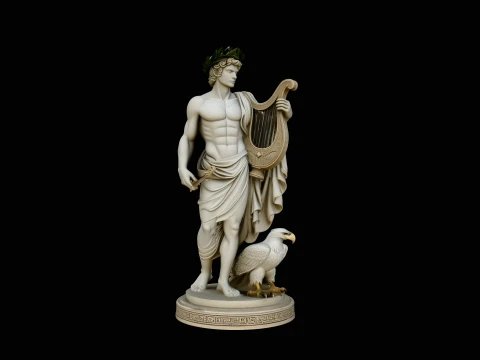 Apollo and the Eagle Statue Design 1 - 3D Print Model 3D Print Model