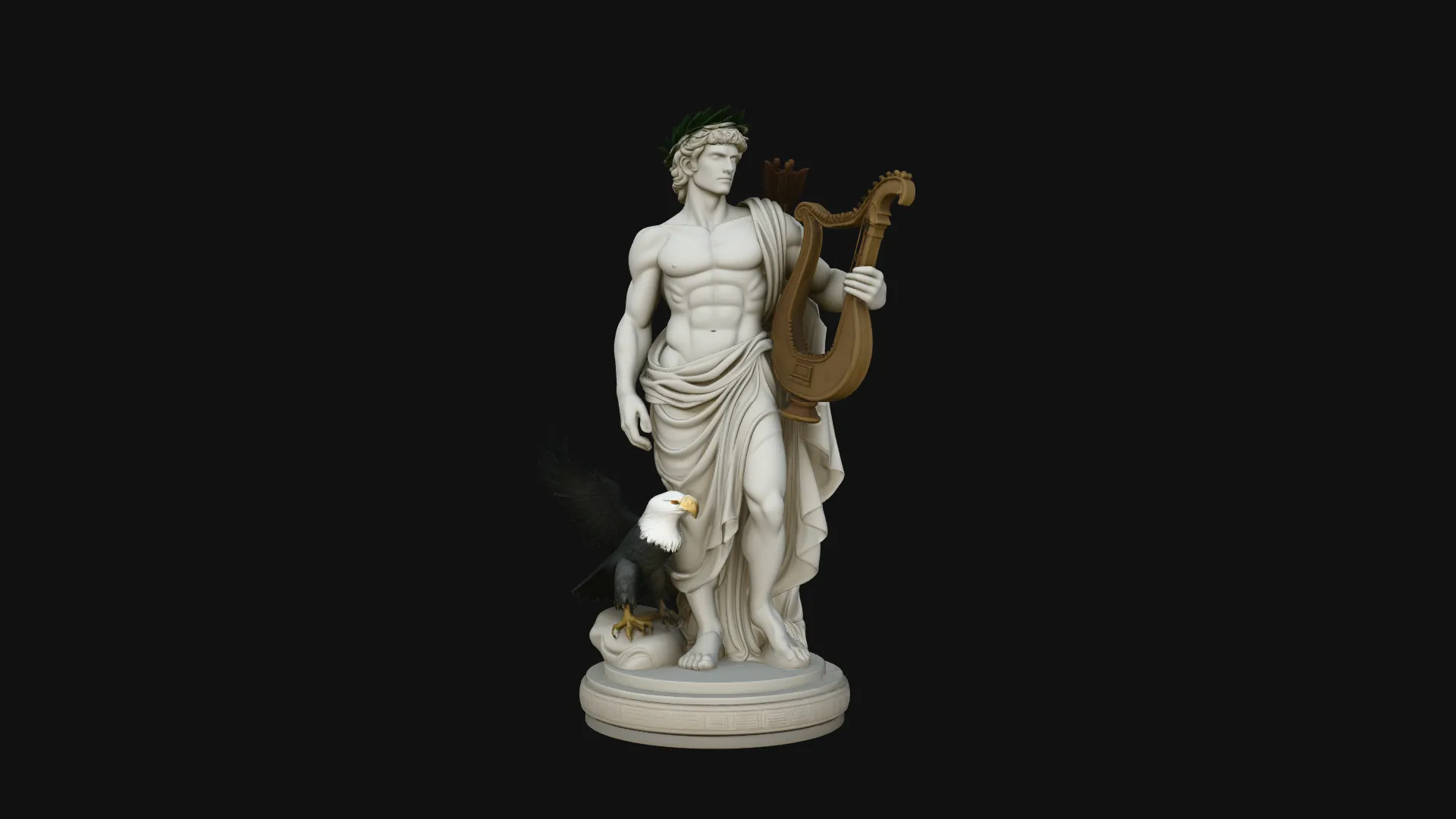 Apollo and the Eagle Statue Design 2 - 3D Print Model 3D Print Model .c4d .max .obj .3ds .fbx .stl .blend 