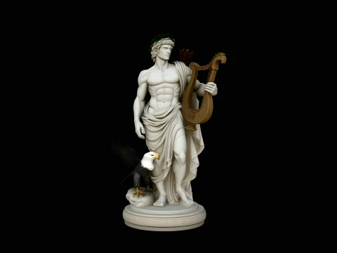 Apollo and the Eagle Statue Design 2 - 3D Print Model 3D Print Model
