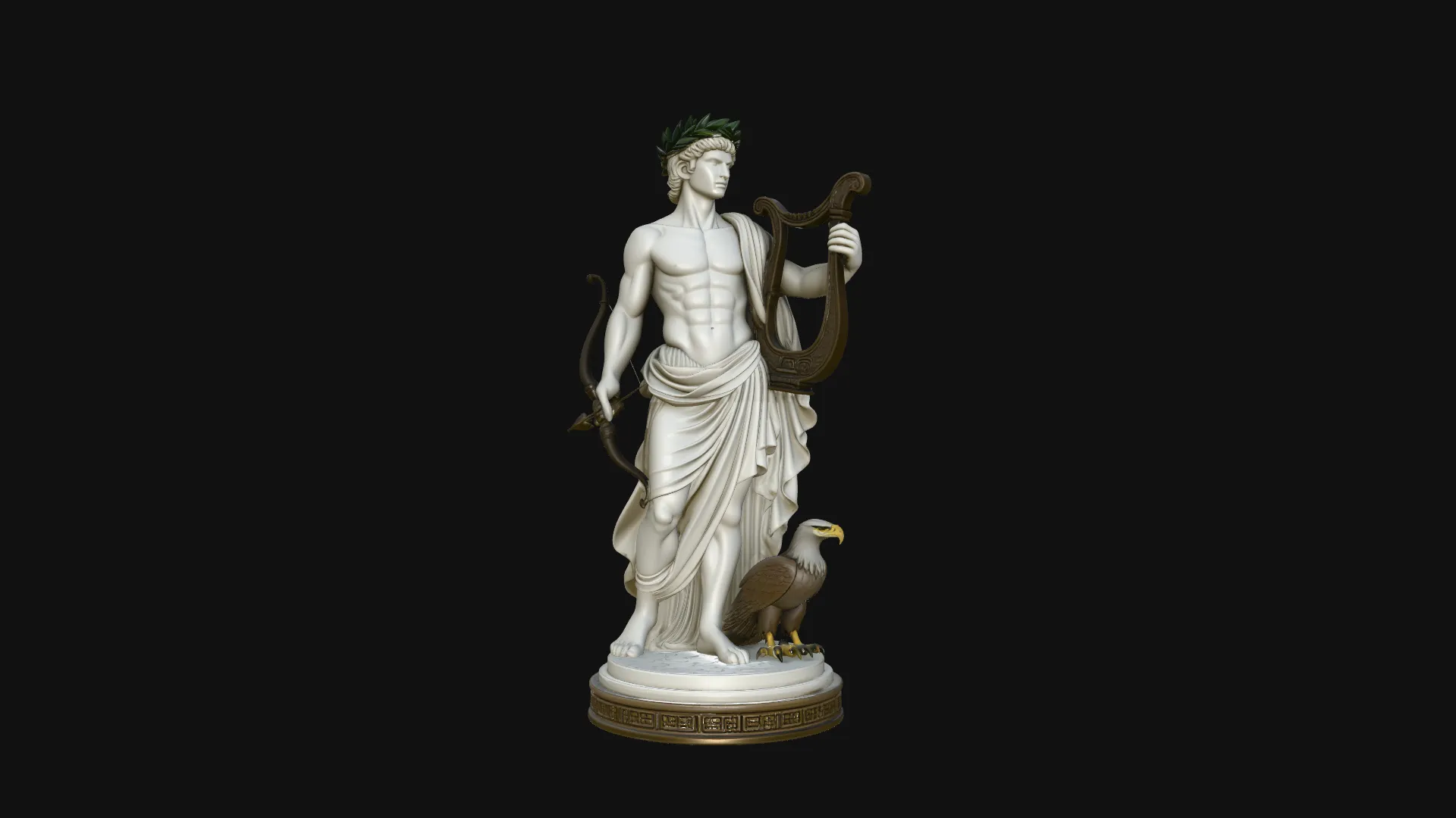 Apollo and the Eagle Statue Design 4 - 3D Print Model 3D Print Model .c4d .max .obj .3ds .fbx .stl .blend 