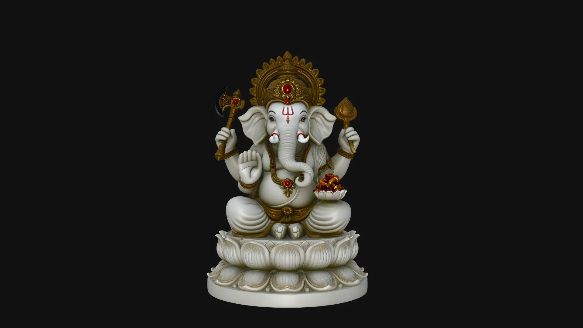 Ganesha Statue Design 6 - 3D Print Model 3D Print Model .c4d .max .obj .3ds .fbx .stl .blend 