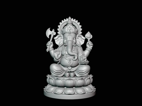 Ganesha Statue Design 6 - 3D Print Model 3D Print Model