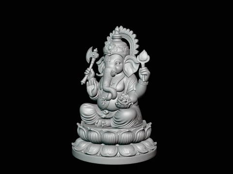 Ganesha Statue Design 6 - 3D Print Model 3D Print Model