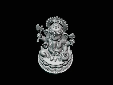Ganesha Statue Design 6 - 3D Print Model 3D Print Model