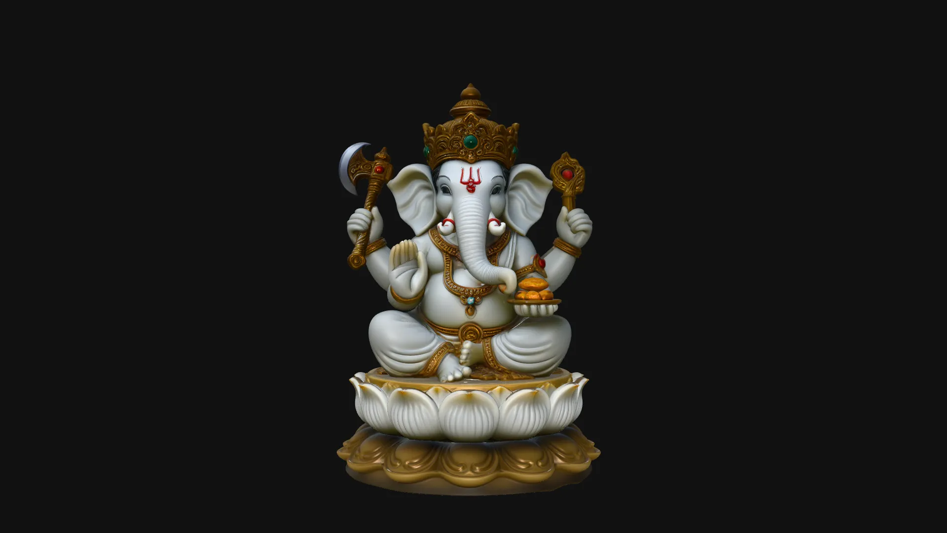 Ganesha Statue Design 7 - 3D Print Model 3D Print Model .c4d .max .obj .3ds .fbx .stl .blend 