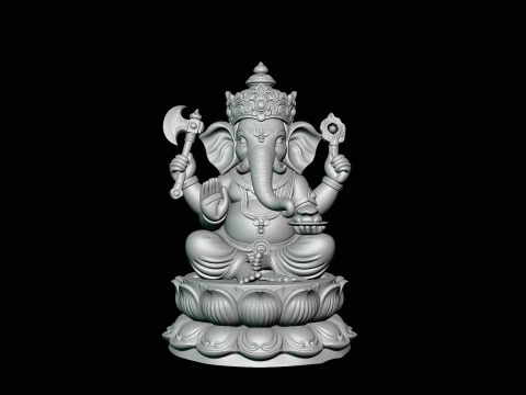 Ganesha Statue Design 7 - 3D Print Model 3D Print Model