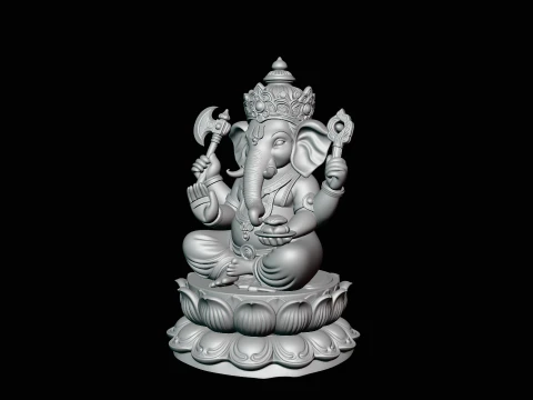 Ganesha Statue Design 7 - 3D Print Model 3D Print Model