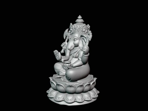 Ganesha Statue Design 7 - 3D Print Model 3D Print Model