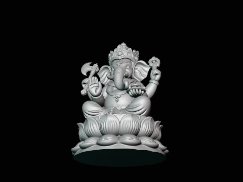 Ganesha Statue Design 7 - 3D Print Model 3D Print Model
