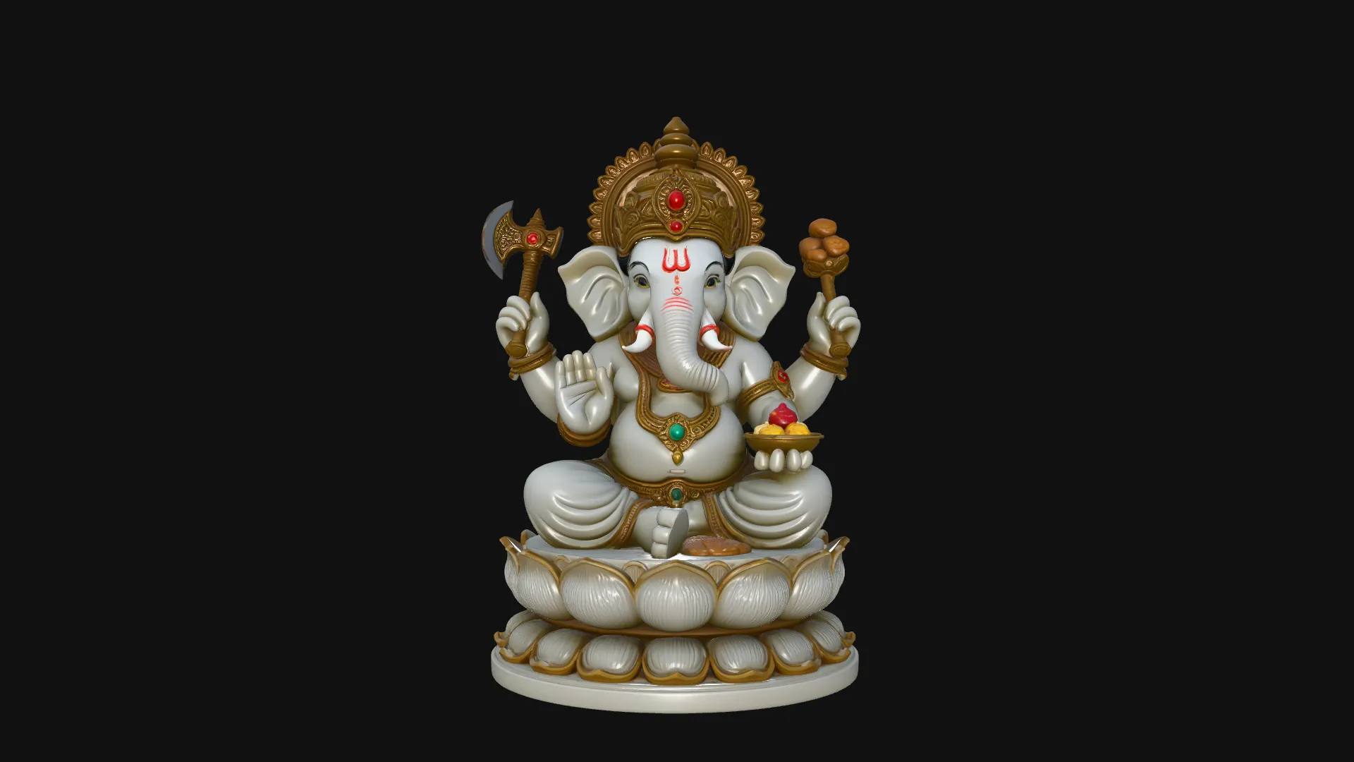 Ganesha Statue Design 9 - 3D Print Model 3D Print Model .c4d .max .obj .3ds .fbx .stl .blend 